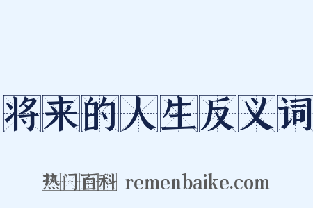 将来的人生反义词是什么意思的图片